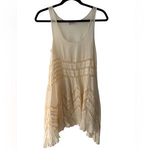Free People Intimately Ivory Lace Trim Tunic Slip Dress Boho XS